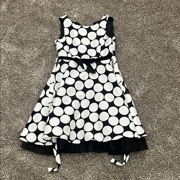 Polka Dot Kids Dress - Black and White great condition - Picture 1 of 2
